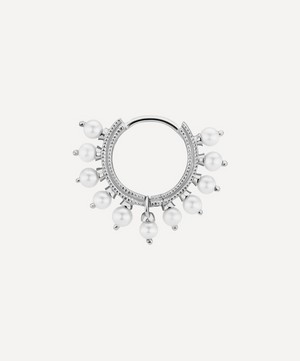 Maria Tash - 14ct 8mm Pearl Coronet Hoop Earring image number 2