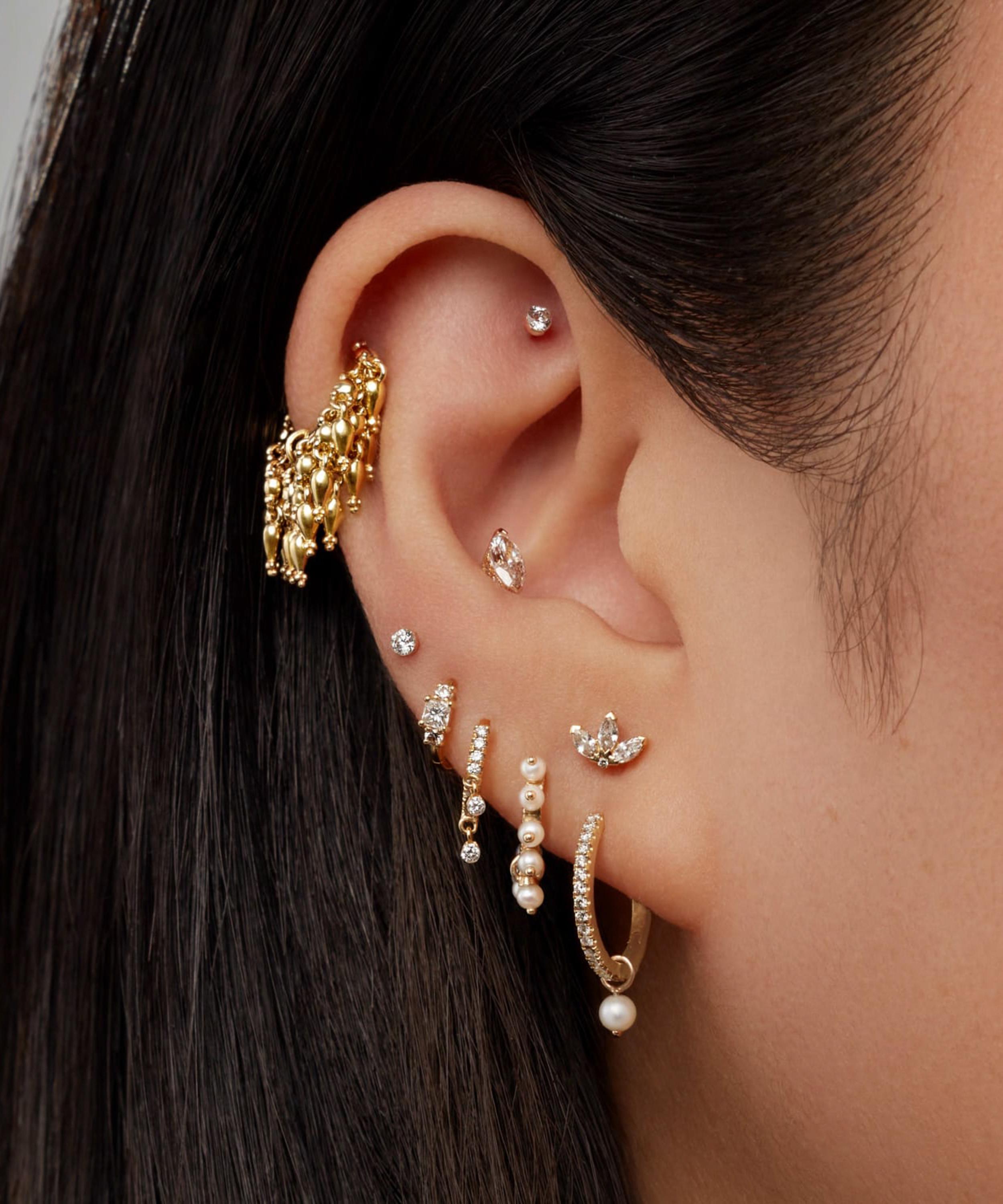 Maria Tash - 18ct 9.5mm Diamond Eternity Hoop Earring image number 1