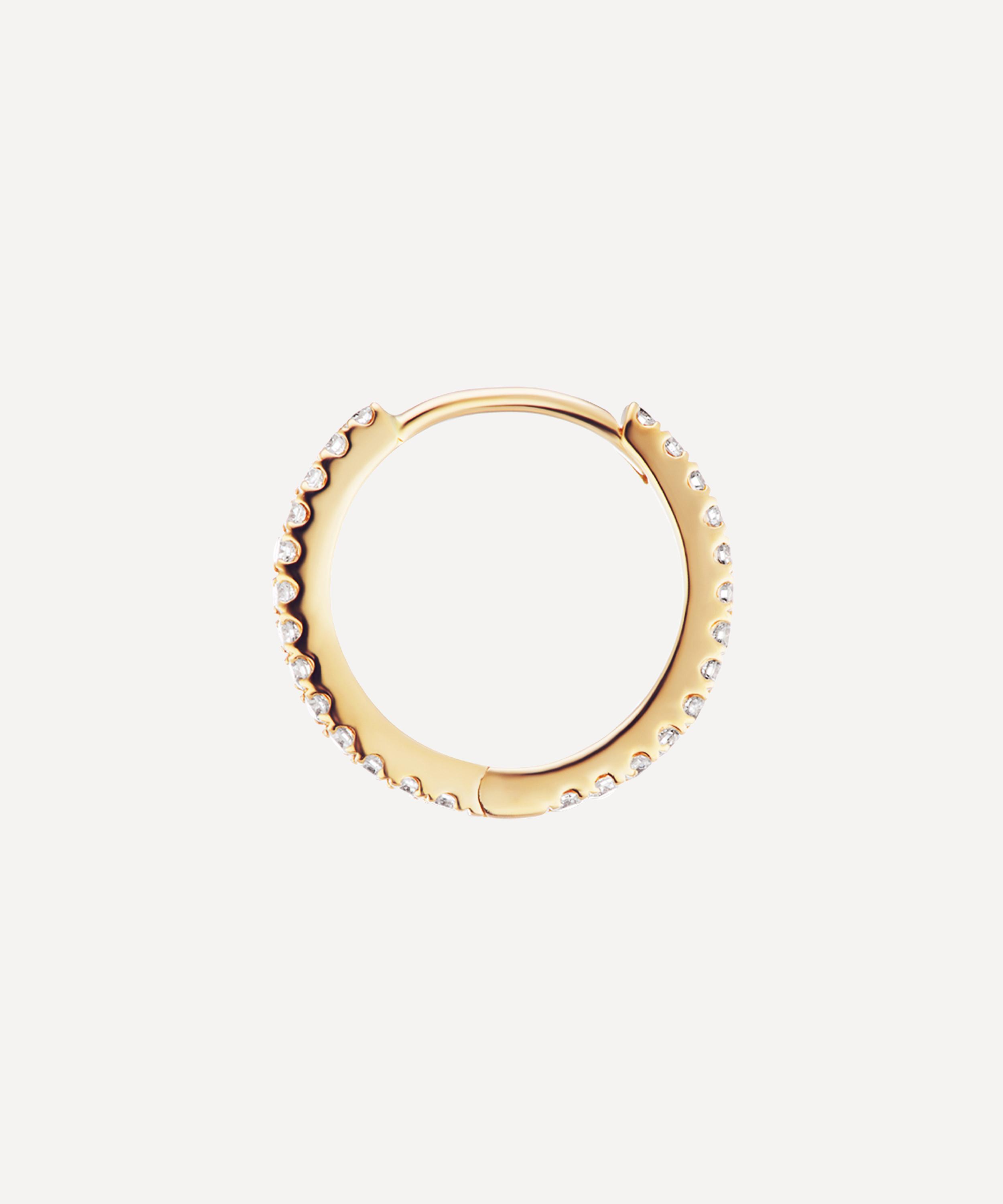 Maria Tash - 18ct 9.5mm Diamond Eternity Hoop Earring image number 3