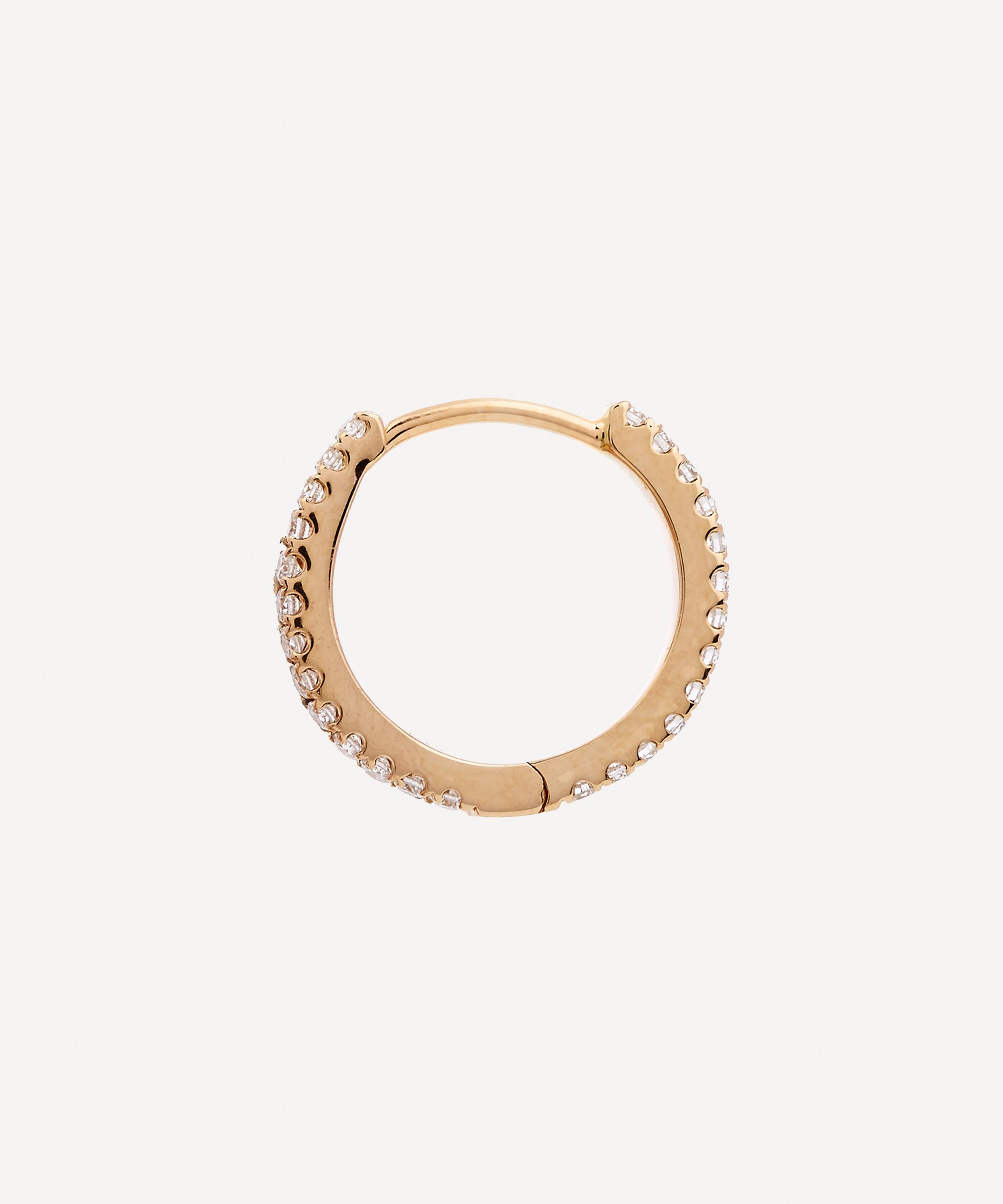 Maria Tash - 18ct 9.5mm Diamond Eternity Hoop Earring image number 4