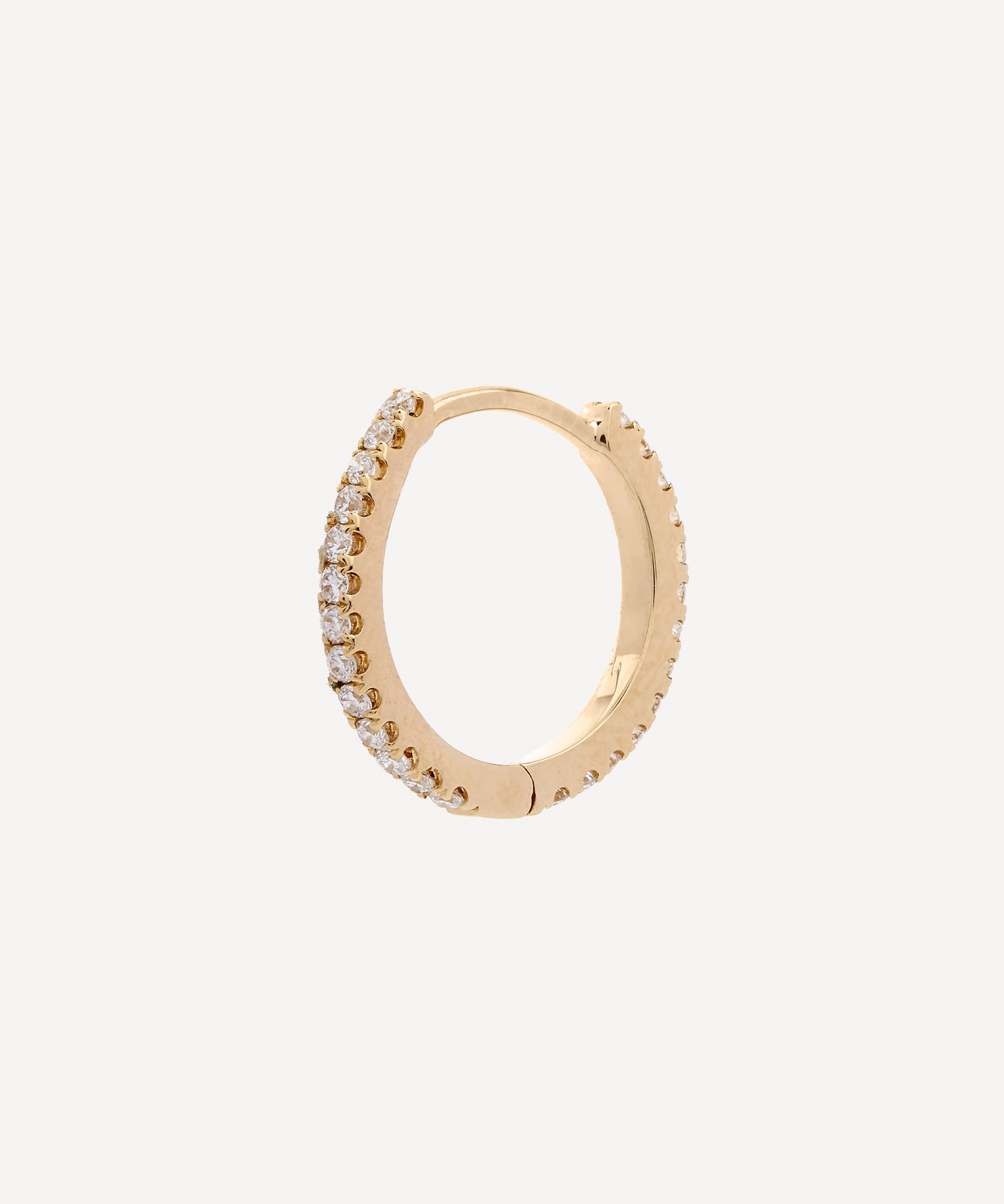 Maria Tash - 18ct 9.5mm Diamond Eternity Hoop Earring image number 5