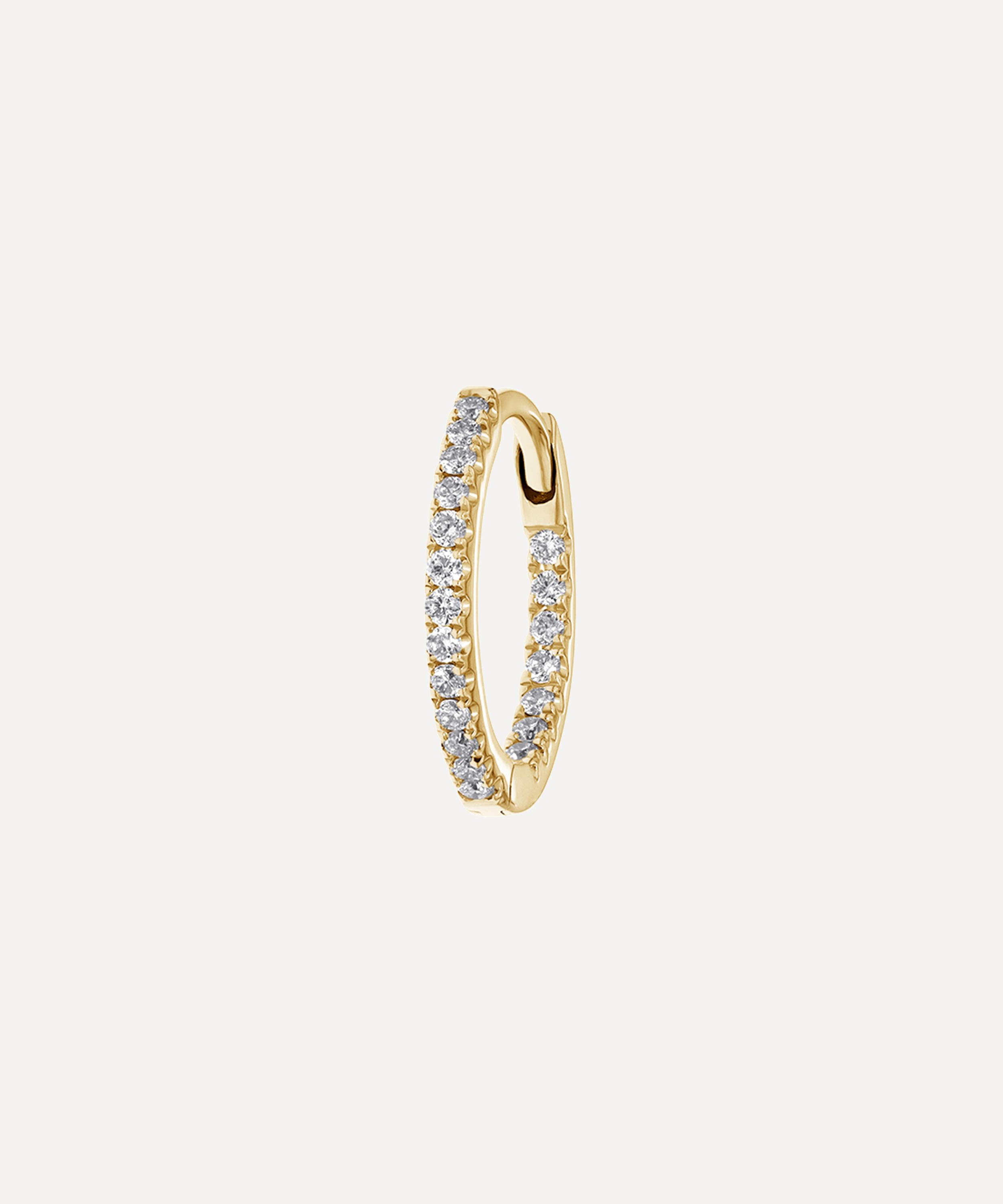 Maria Tash - 9.5mm Diamond Front-Facing Eternity Hoop Earring image number 0