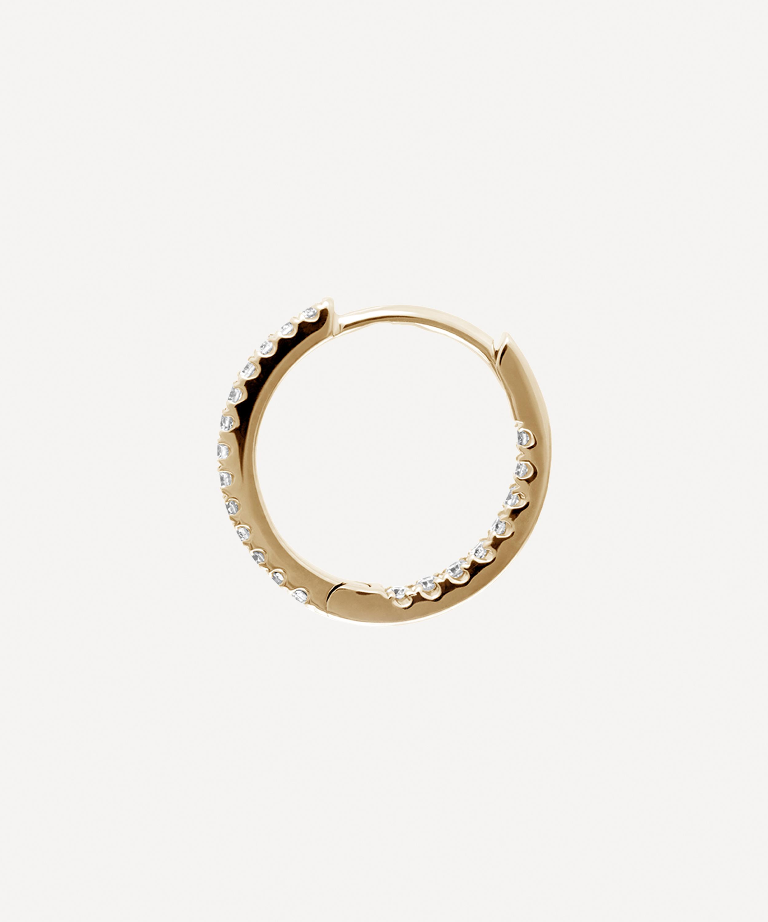 Maria Tash - 9.5mm Diamond Front-Facing Eternity Hoop Earring image number 3