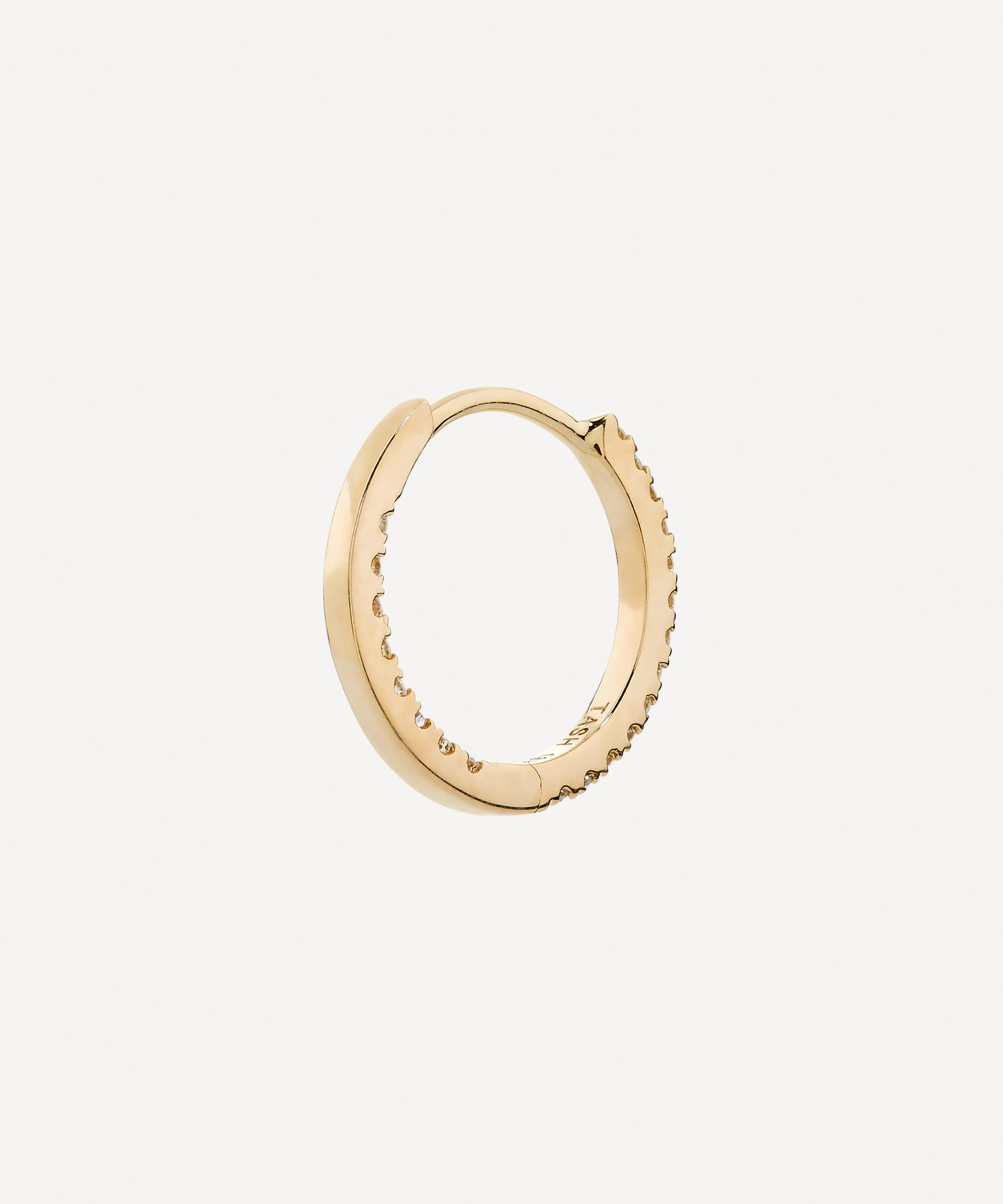 Maria Tash - 9.5mm Diamond Front-Facing Eternity Hoop Earring image number 5