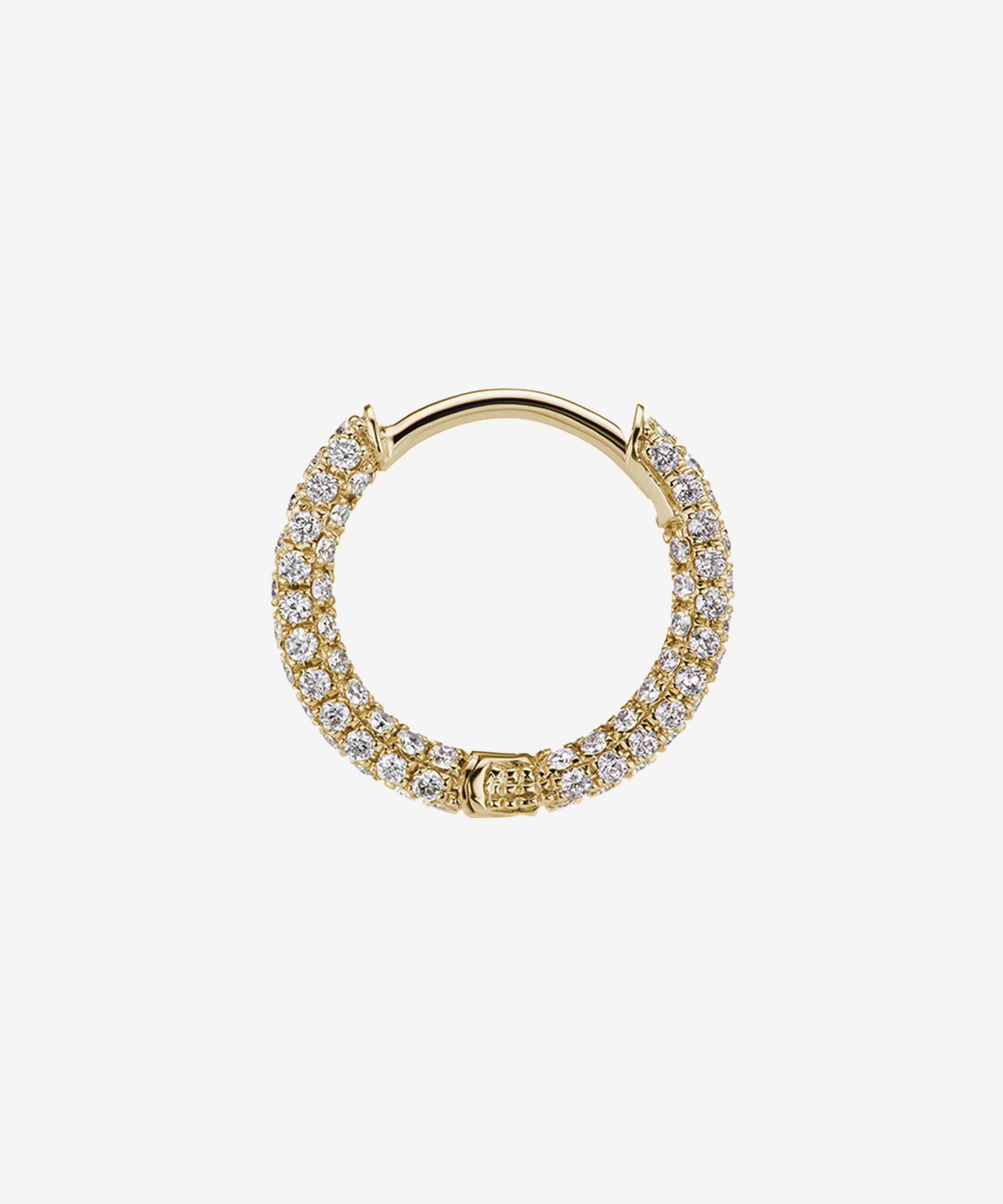 Maria Tash - 18ct 8mm Diamond Five Row Pave Hoop Earring image number 2