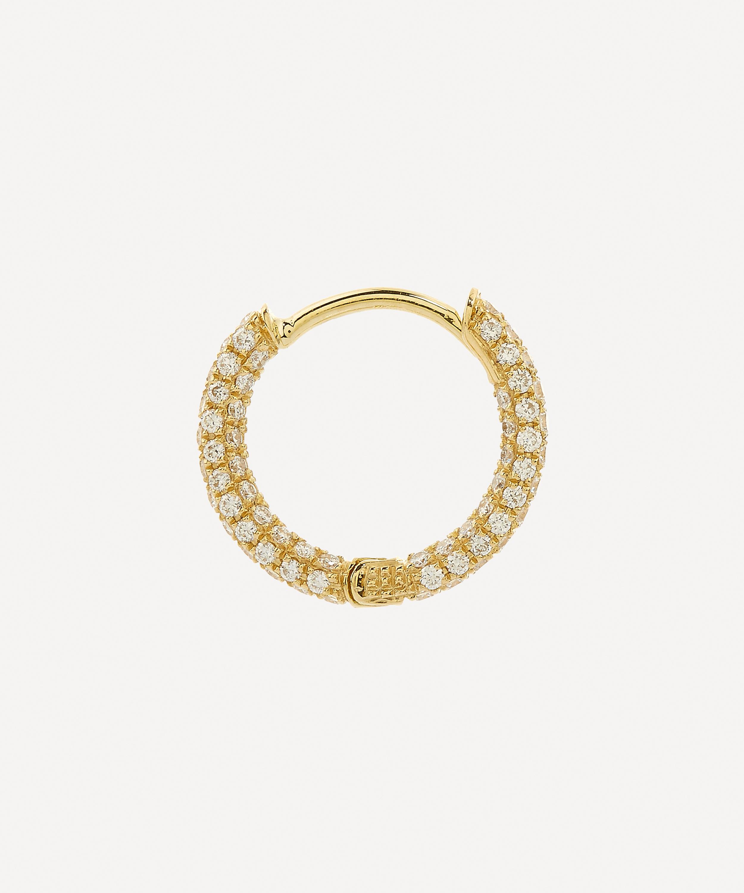 Maria Tash - 18ct 8mm Diamond Five Row Pave Hoop Earring image number 4