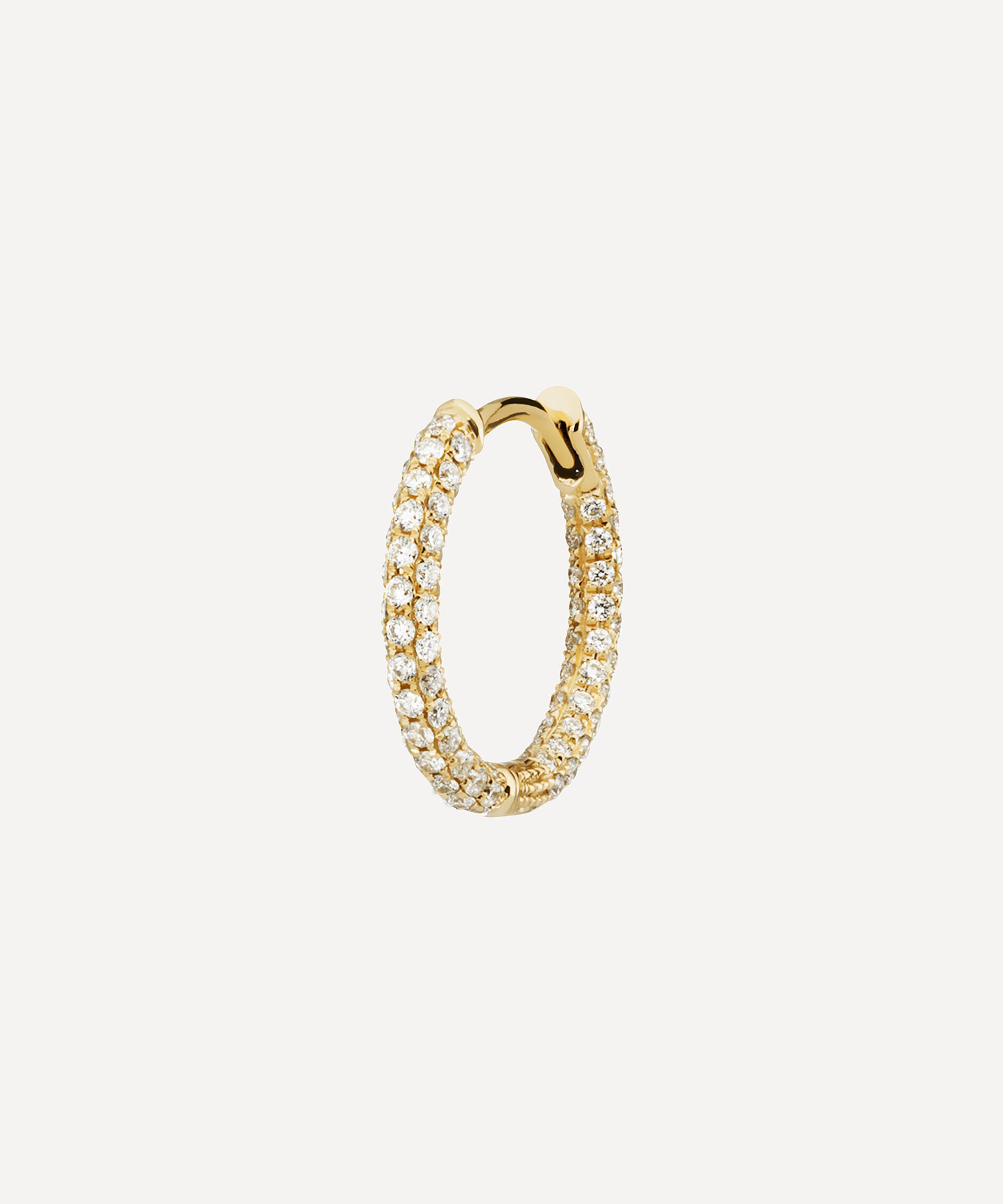 Maria Tash - 18ct 9.5mm Diamond Five Row Pave Hoop Earring image number 0