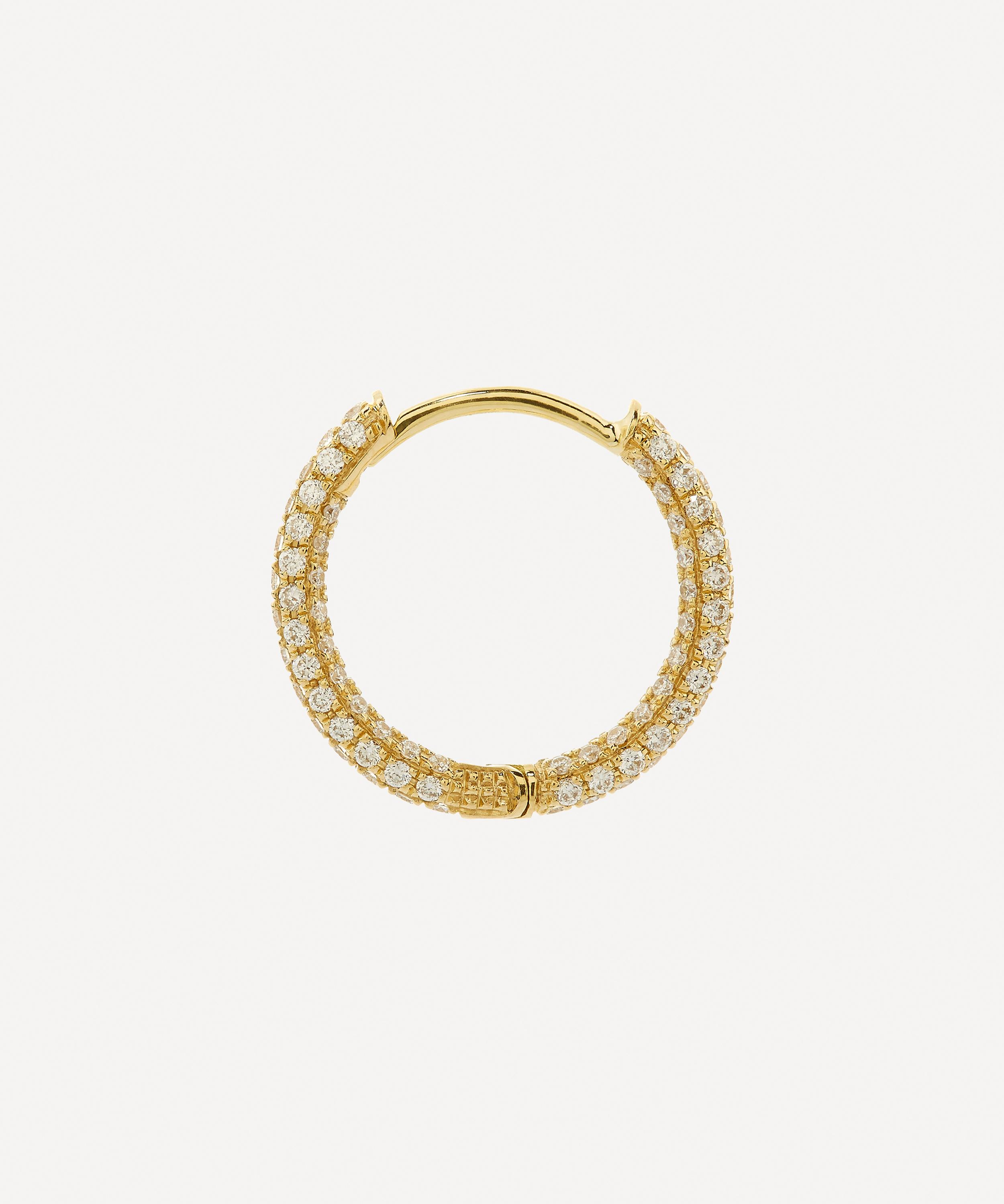 Maria Tash - 18ct 9.5mm Diamond Five Row Pave Hoop Earring image number 2