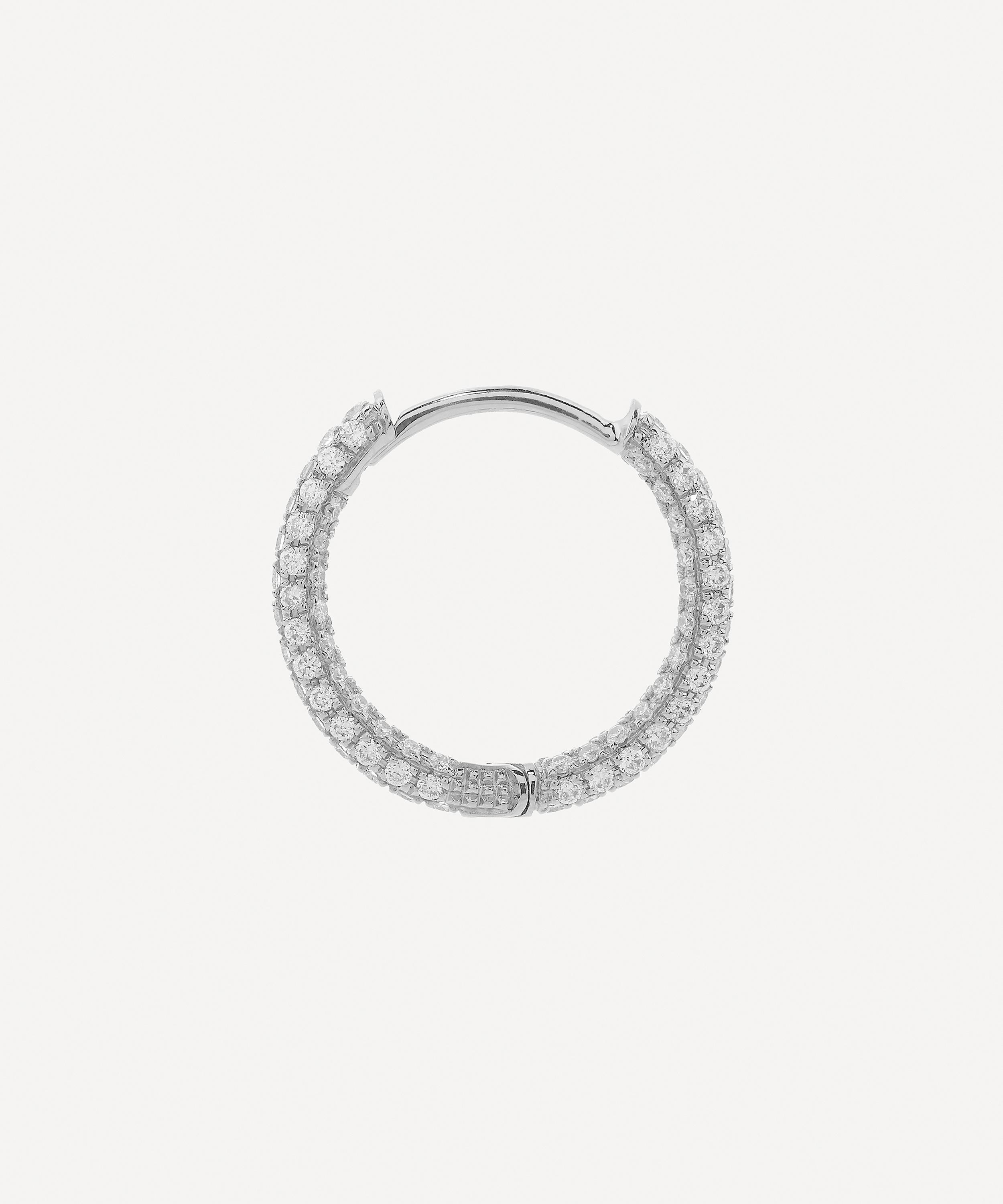 Maria Tash - 18ct 9.5mm Diamond Five Row Pave Hoop Earring image number 1