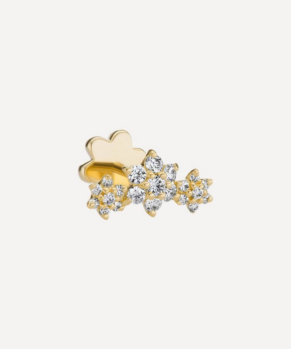 Maria Tash - 18ct Three Flower Garland Diamond Threaded Stud Earring image number null