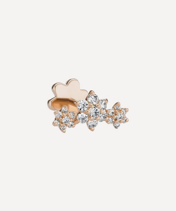 Maria Tash - 18ct Three Flower Garland Diamond Threaded Stud Earring