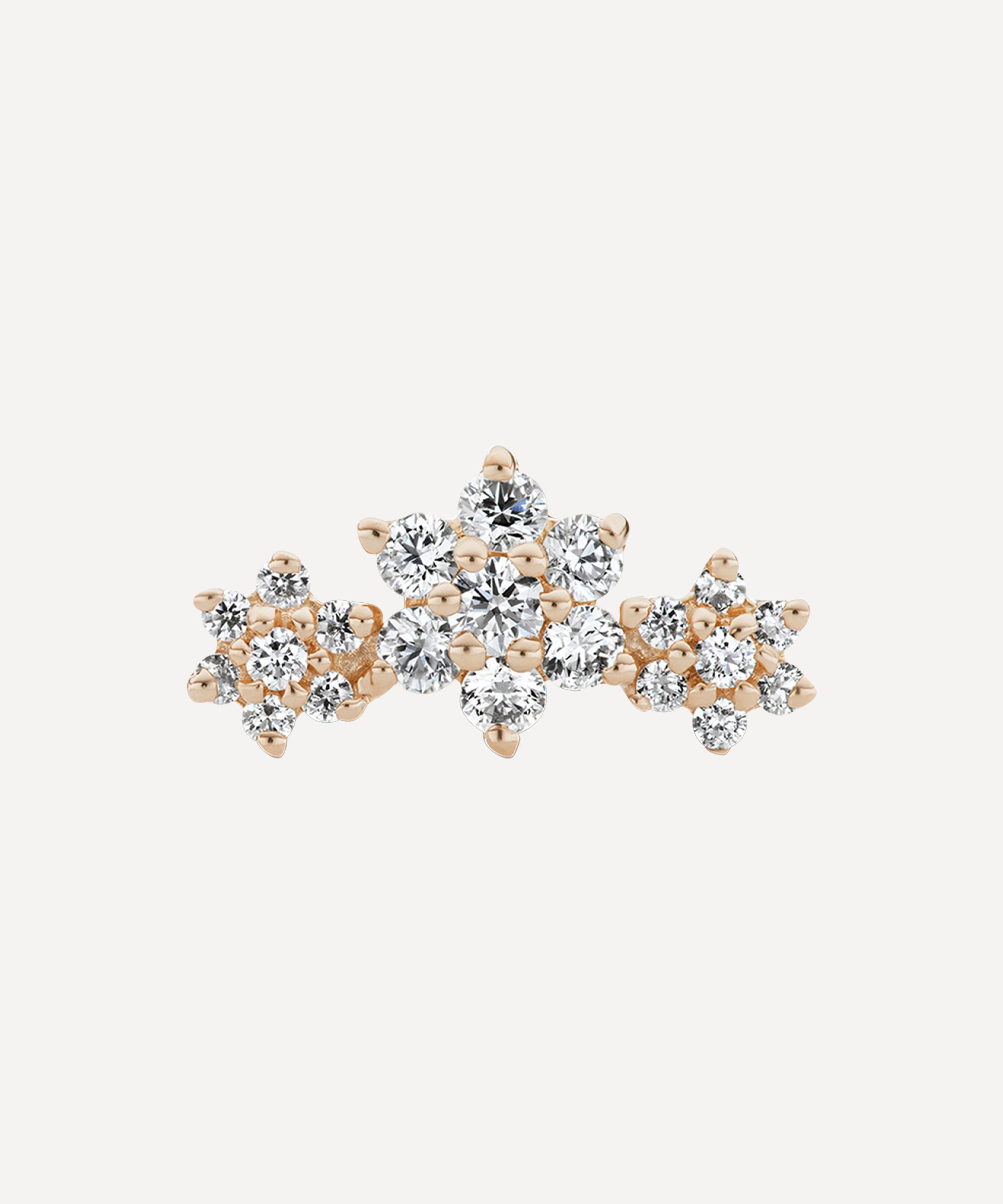 Maria Tash - 18ct Three Flower Garland Diamond Threaded Stud Earring image number 1