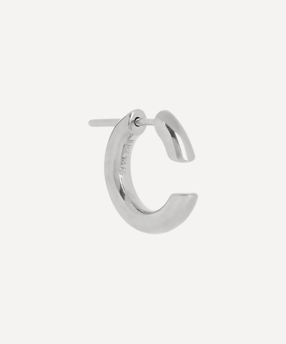 Maria Black White Rhodium-Plated Disrupted 14 Single Hoop Earring | Liberty