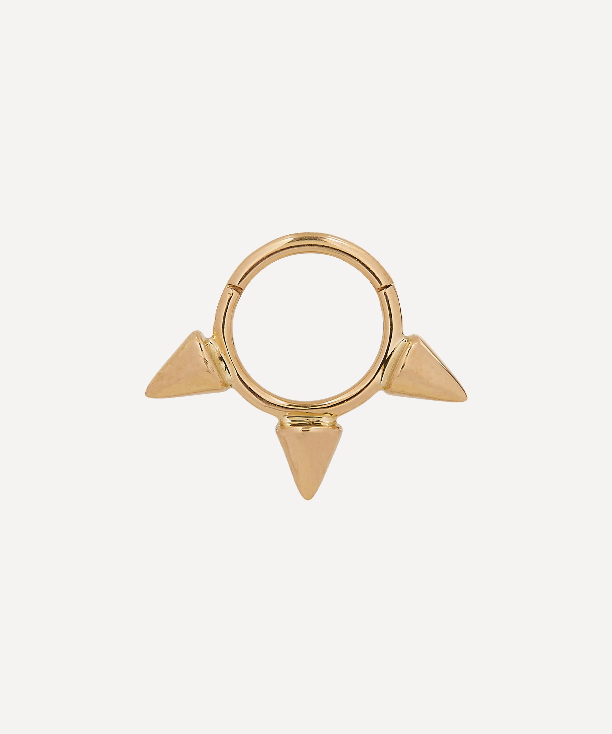 Maria Tash - 1/4" Triple Spike Non-Rotating Hoop Earring image number 0