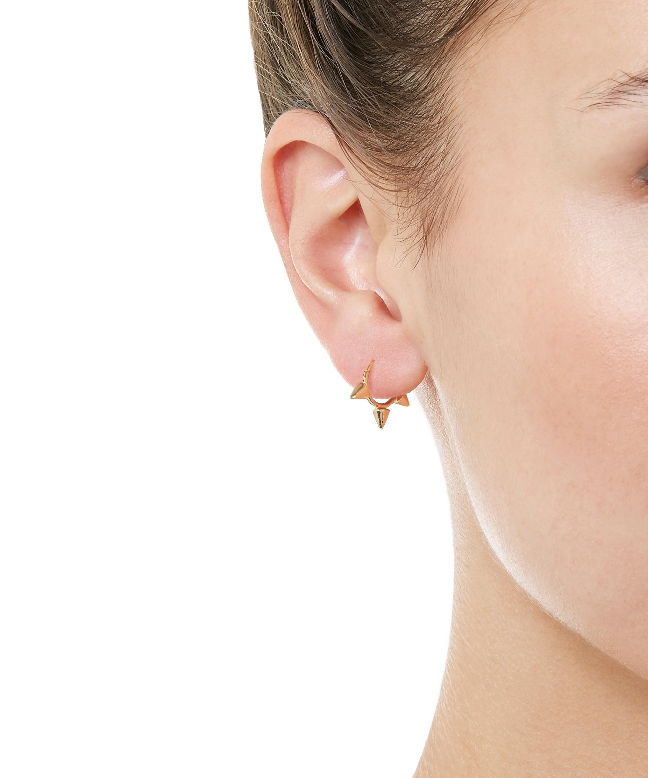 Maria Tash - 1/4" Triple Spike Non-Rotating Hoop Earring image number 1