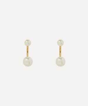 Satomi Kawakita - 14ct Gold Twin Pearl Stud Earrings image number 0