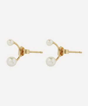 Satomi Kawakita - 14ct Gold Twin Pearl Stud Earrings image number 2