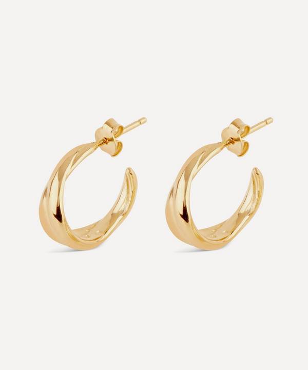 Dinny Hall - Gold Plated Vermeil Silver Twist Small Hoop Earrings image number 0