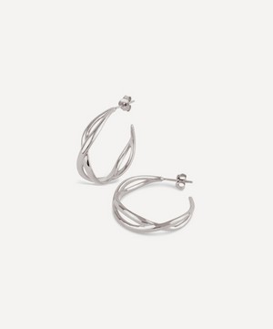 Dinny Hall - Silver Twist Open Hoop Earrings image number 0