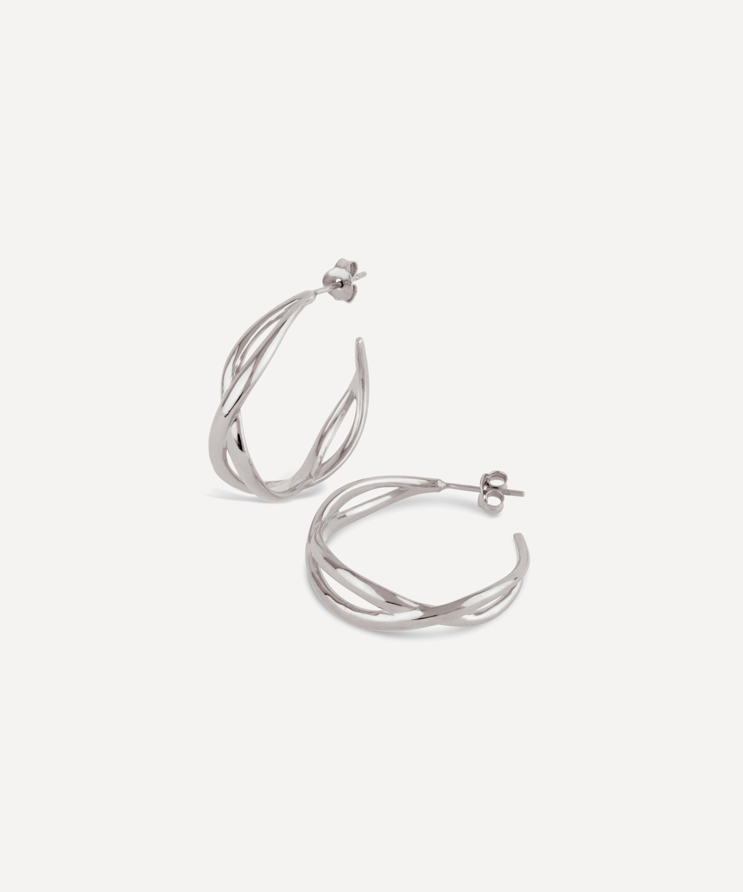 Dinny Hall - Silver Twist Open Hoop Earrings