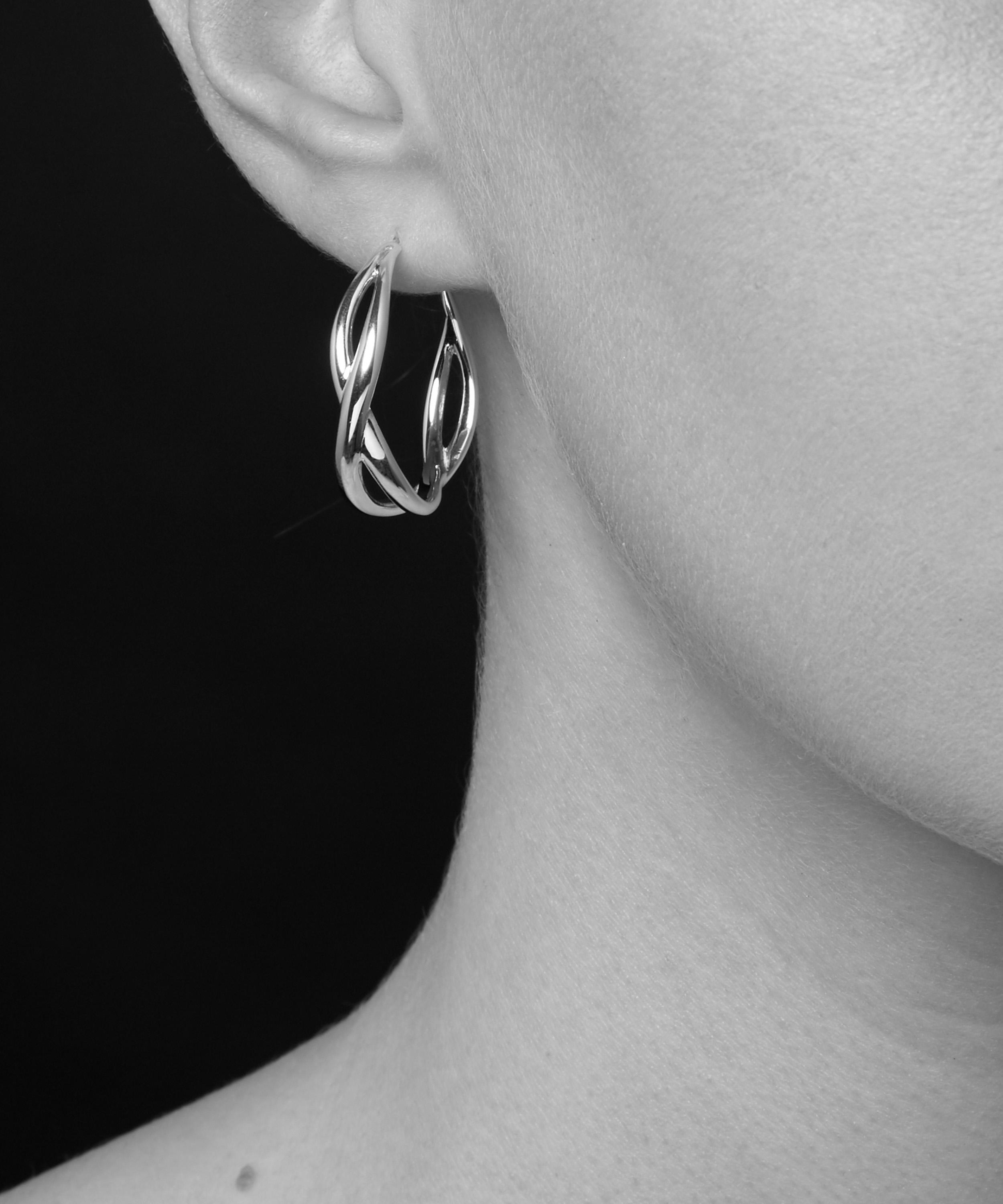 Dinny Hall - Silver Twist Open Hoop Earrings image number 1