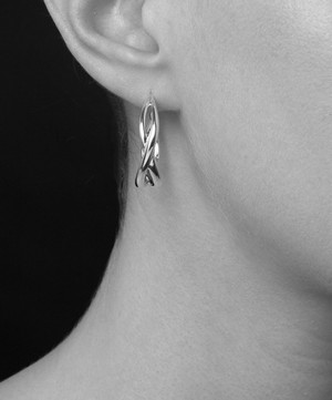 Dinny Hall - Silver Twist Open Hoop Earrings image number 2