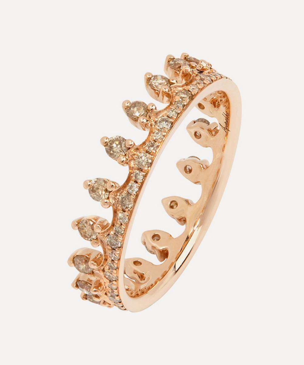 Annoushka - 18ct Rose Gold Crown Brown Diamond Ring
