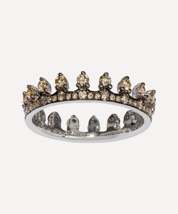 Annoushka - 18ct White Gold Crown Brown Diamond Ring image number null