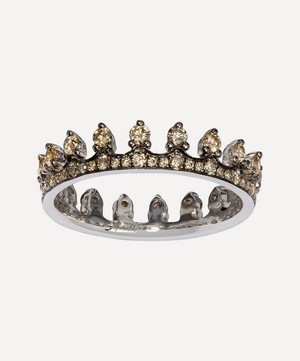 Annoushka - 18ct White Gold Crown Brown Diamond Ring image number 0