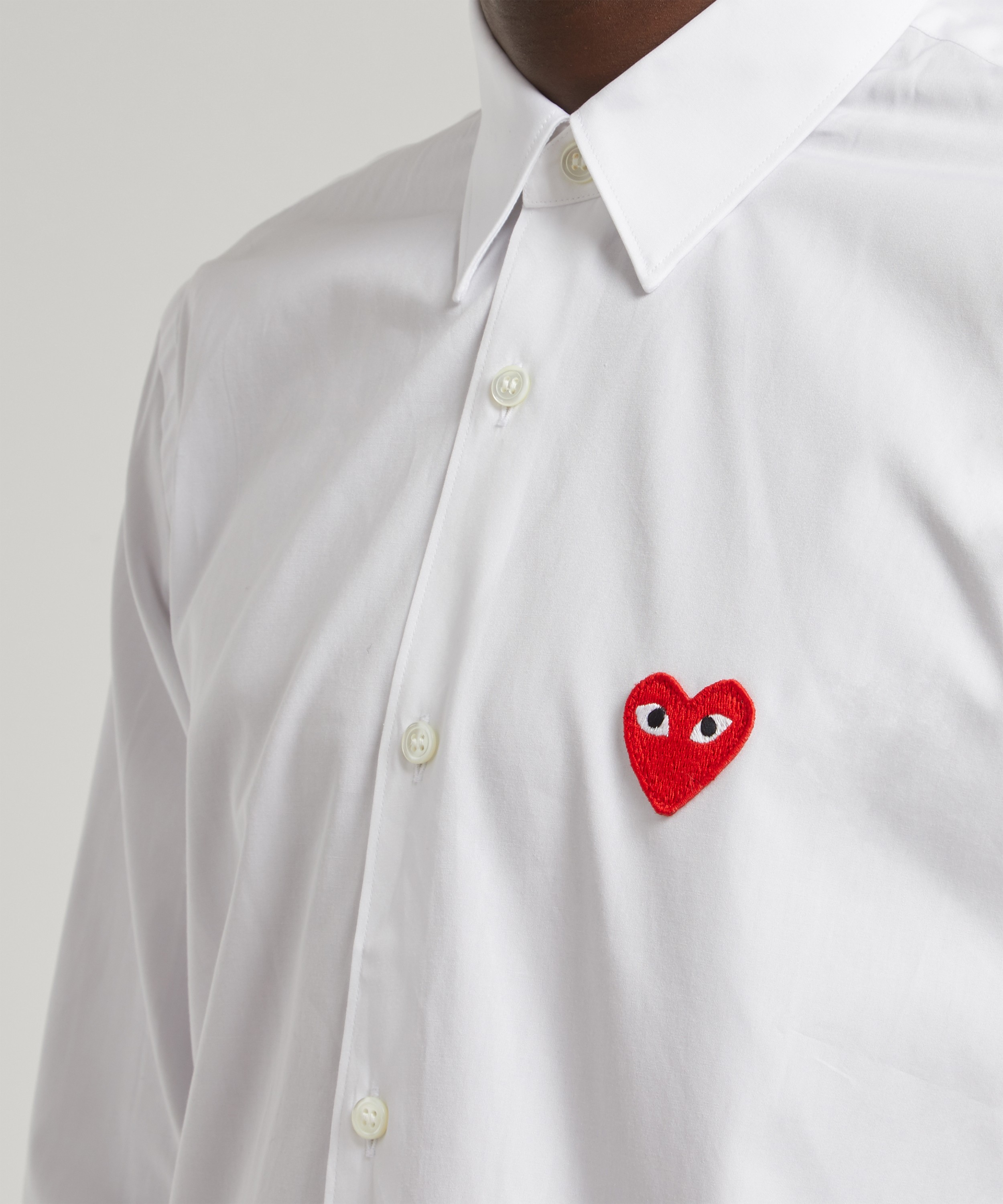 Comme Des Garçons - Heart Logo Patch Shirt image number 4