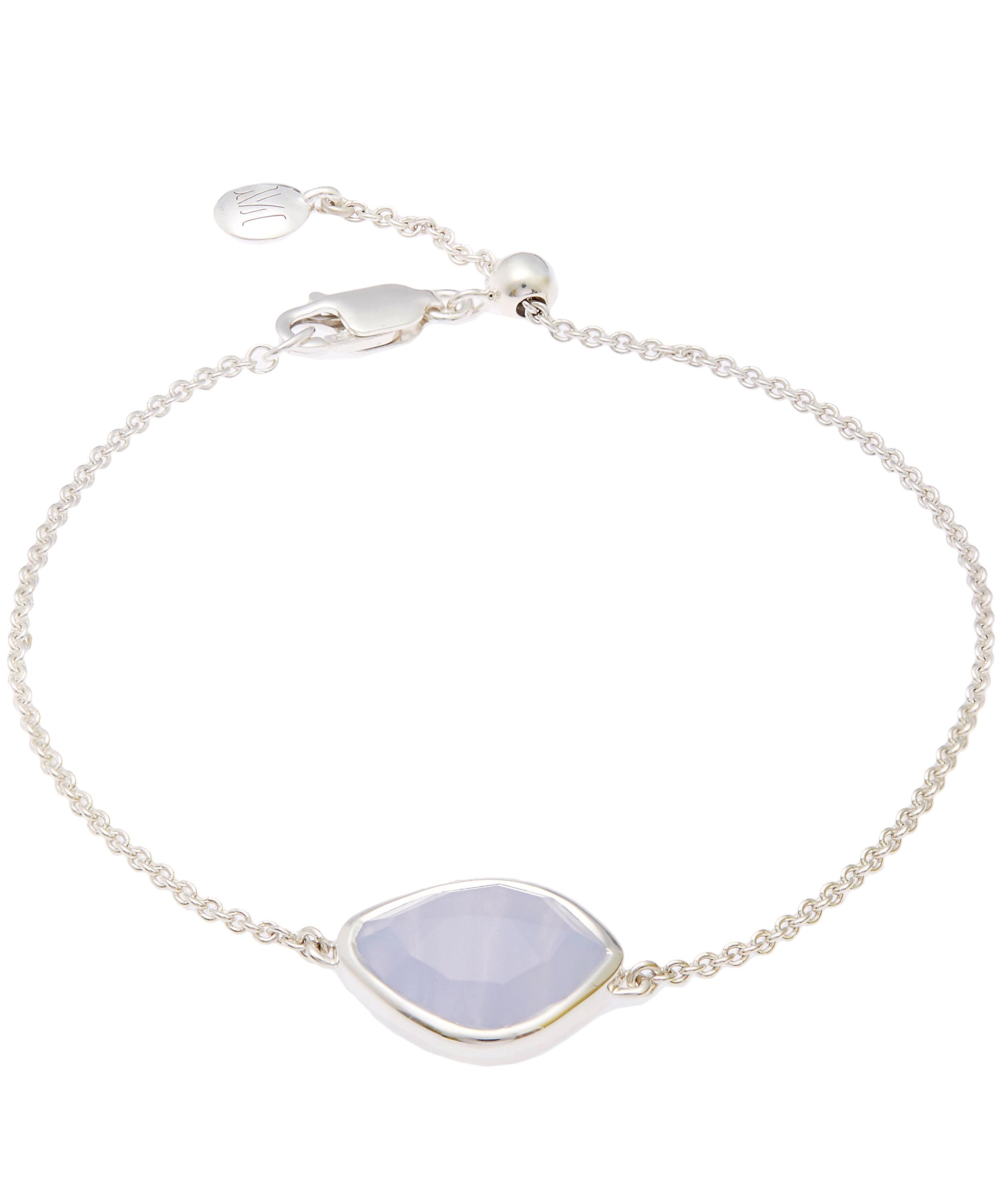 Monica Vinader - Silver Blue Lace Agate Siren Nugget Bracelet image number 0