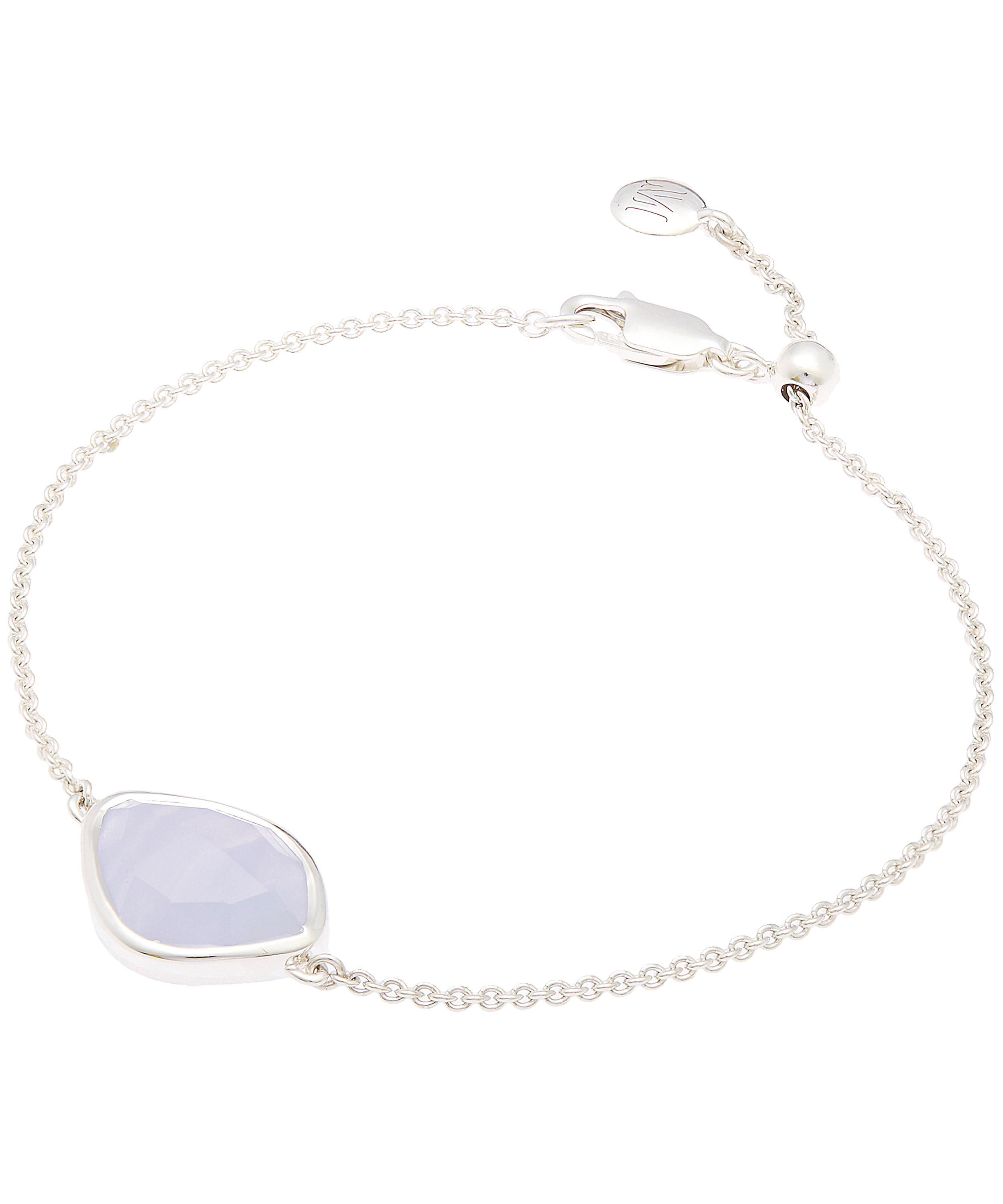 Monica Vinader - Silver Blue Lace Agate Siren Nugget Bracelet image number 2