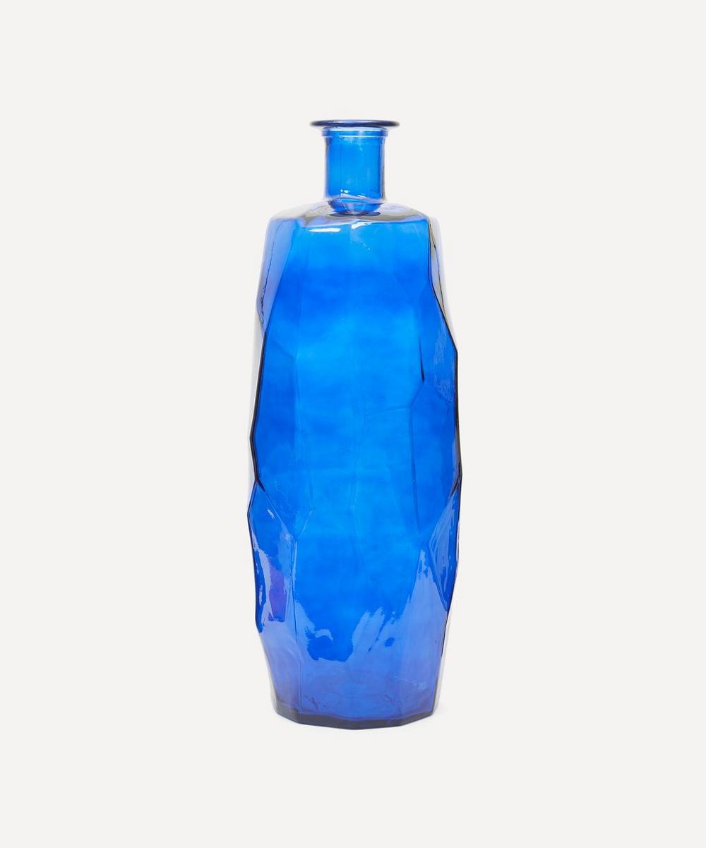 SAN MIGUEL RECYCLED GLASS BLUE ORIGAMI VASE 75CM,000561765