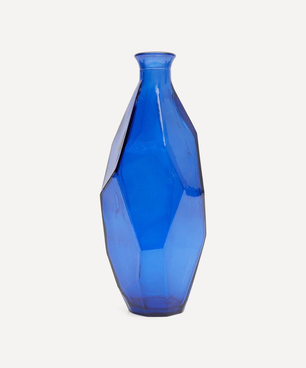 San Miguel Recycled Glass - Blue Origami Vase 31cm