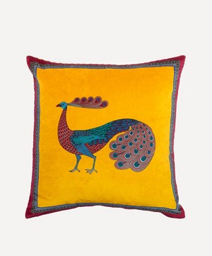 Liberty - Peacock Garden Velvet Cushion image number 0