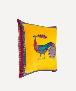 Liberty - Peacock Garden Velvet Cushion image number 1