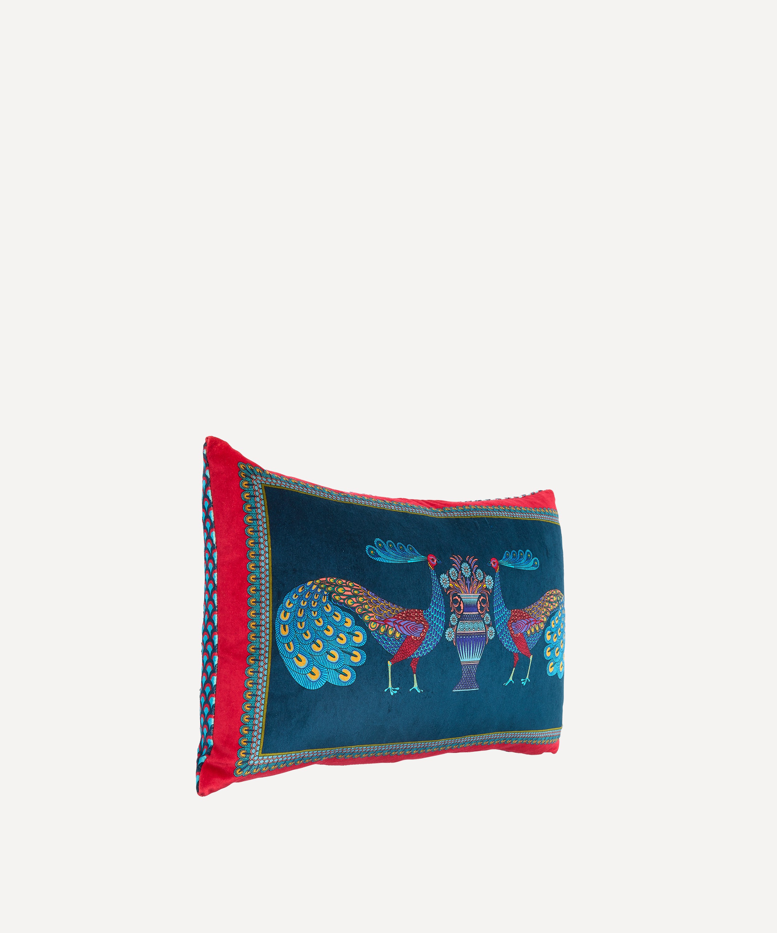 Liberty - Peacock Garden Velvet Bolster Cushion image number 1