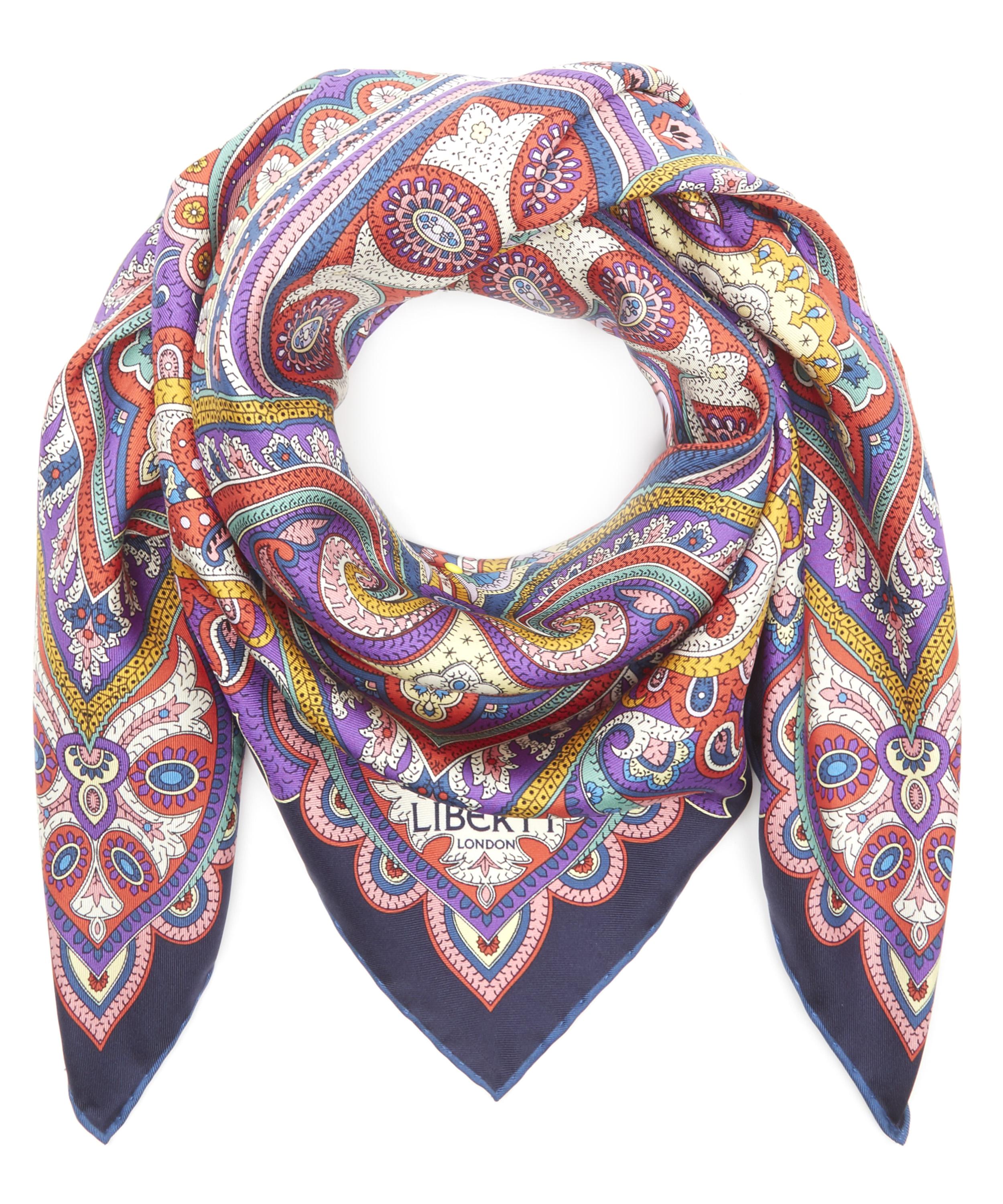 Liberty Chesham Paisley 70 x 70cm Silk Twill Foulard Scarf | Liberty