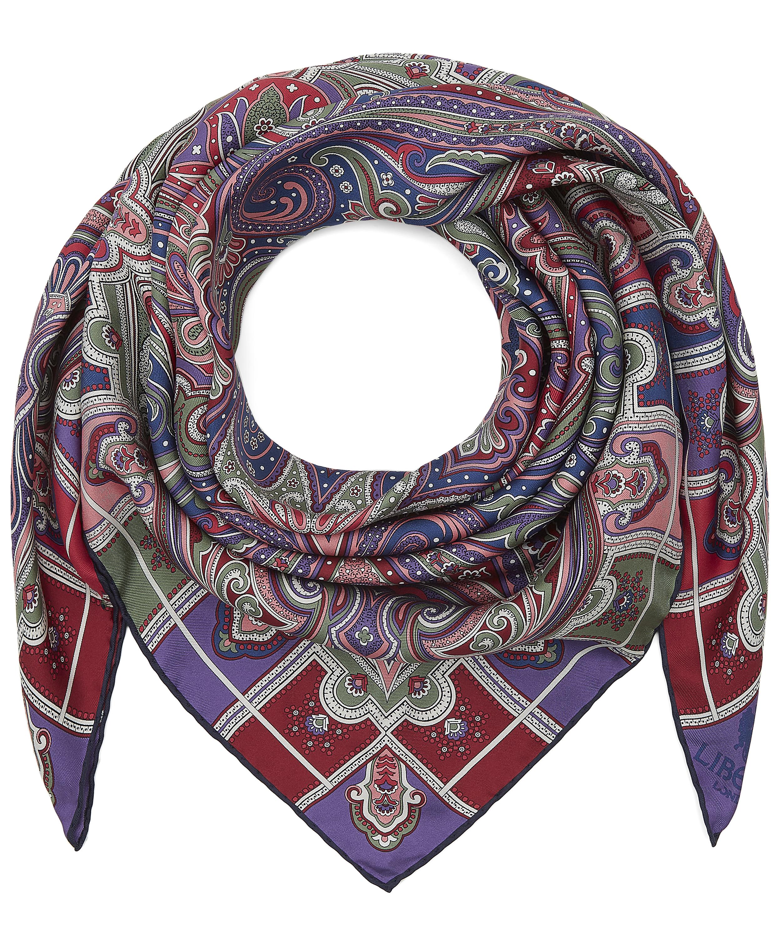 Liberty - Harlequin Paisley 90 x 90cm Silk Twill Foulard Scarf image number 0