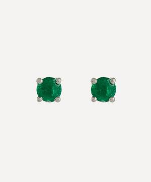 18ct White Gold Emerald Stud Earrings