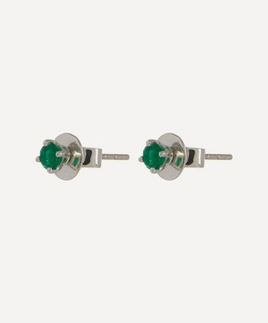 Kojis - 18ct White Gold Emerald Stud Earrings image number 2