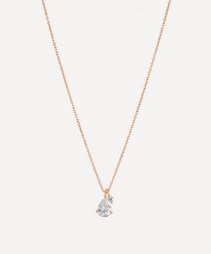Dinny Hall - Rose Gold Plated Vermeil Silver Gem Drop White Topaz and White Sapphire Pendant Necklace image number 0