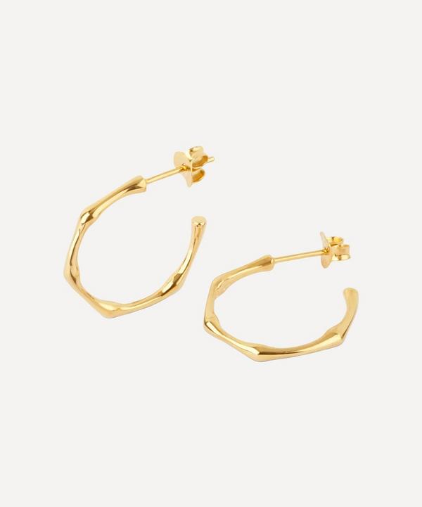 Dinny Hall - Gold Plated Vermeil Silver Bamboo Small Hoop Earrings image number null