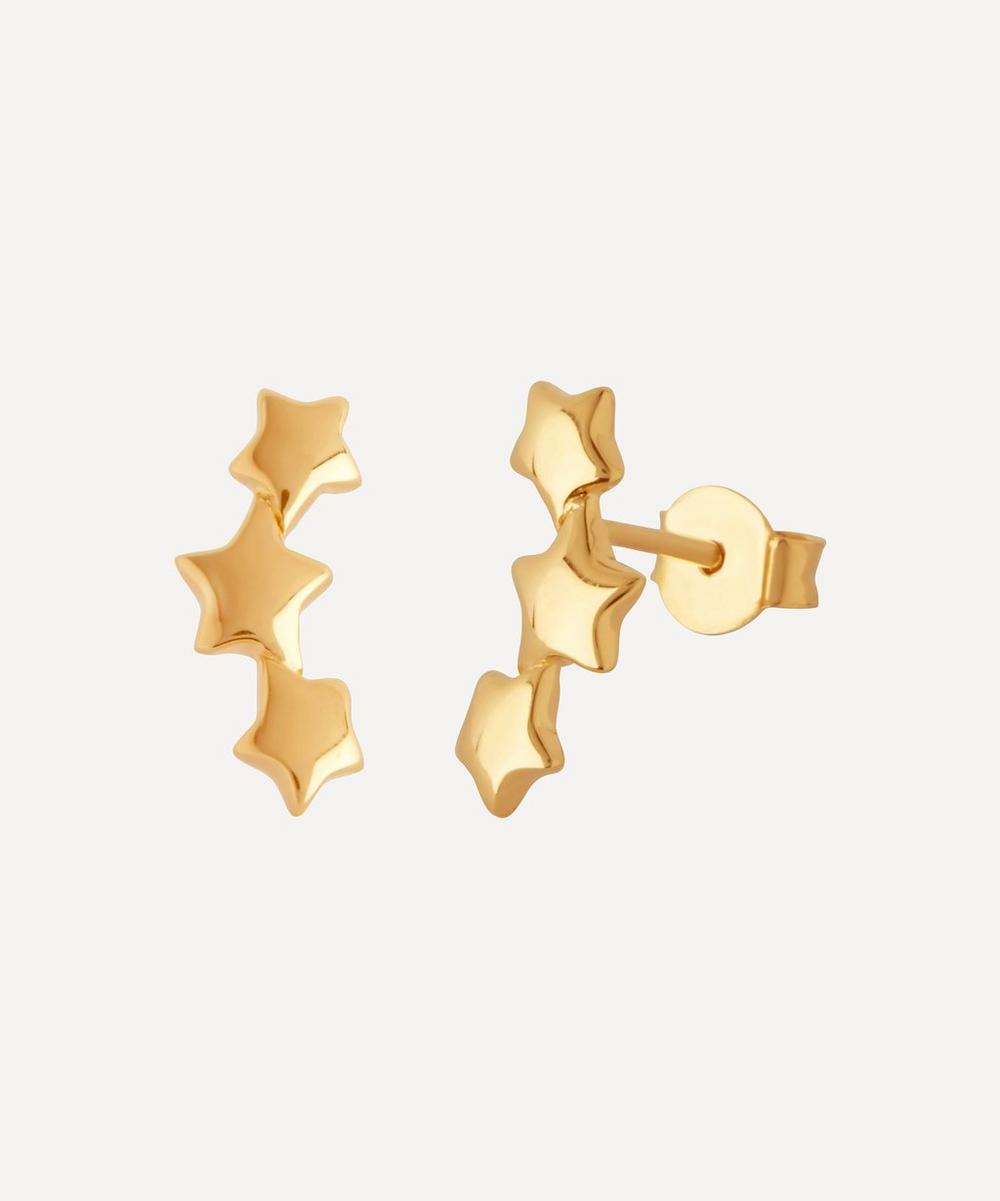 Dinny Hall Gold-plated Bijou Triple Star Earrings