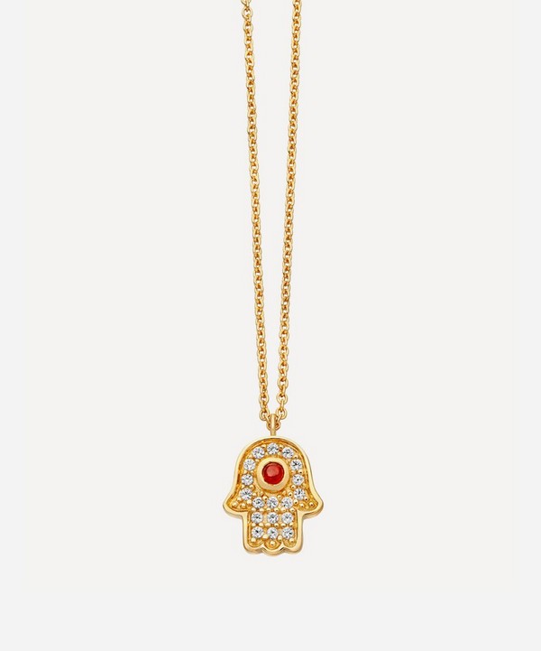Astley Clarke - Gold Plated Vermeil Silver Biography Mini Hamsa Pendant Necklace image number null
