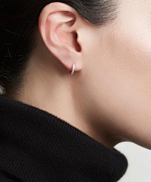 Astley Clarke - Gold Mini Halo White Diamond Hoops Earrings image number 1
