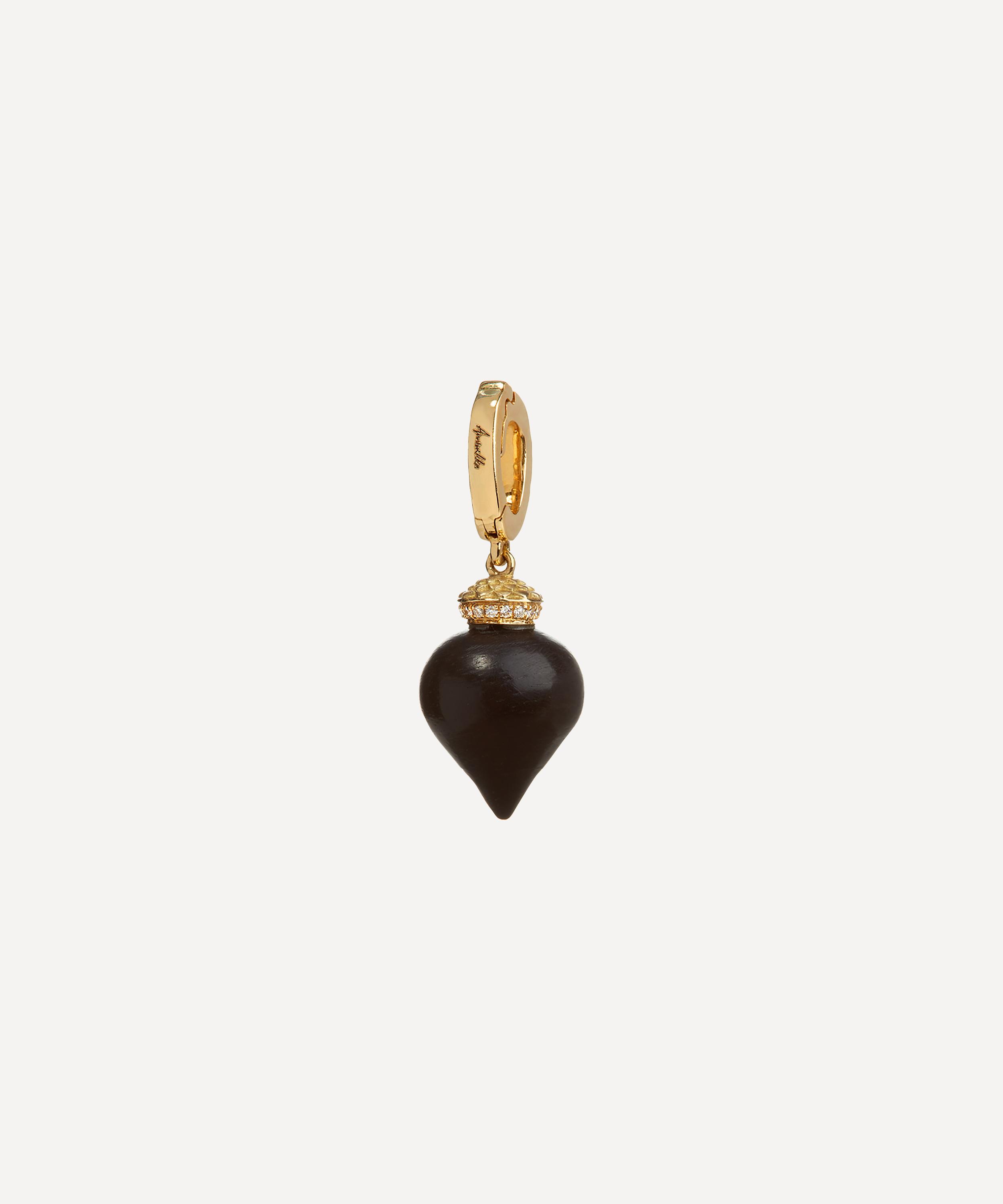 Annoushka - 18ct Gold Touch Wood Small Ebony and Diamond Charm image number 