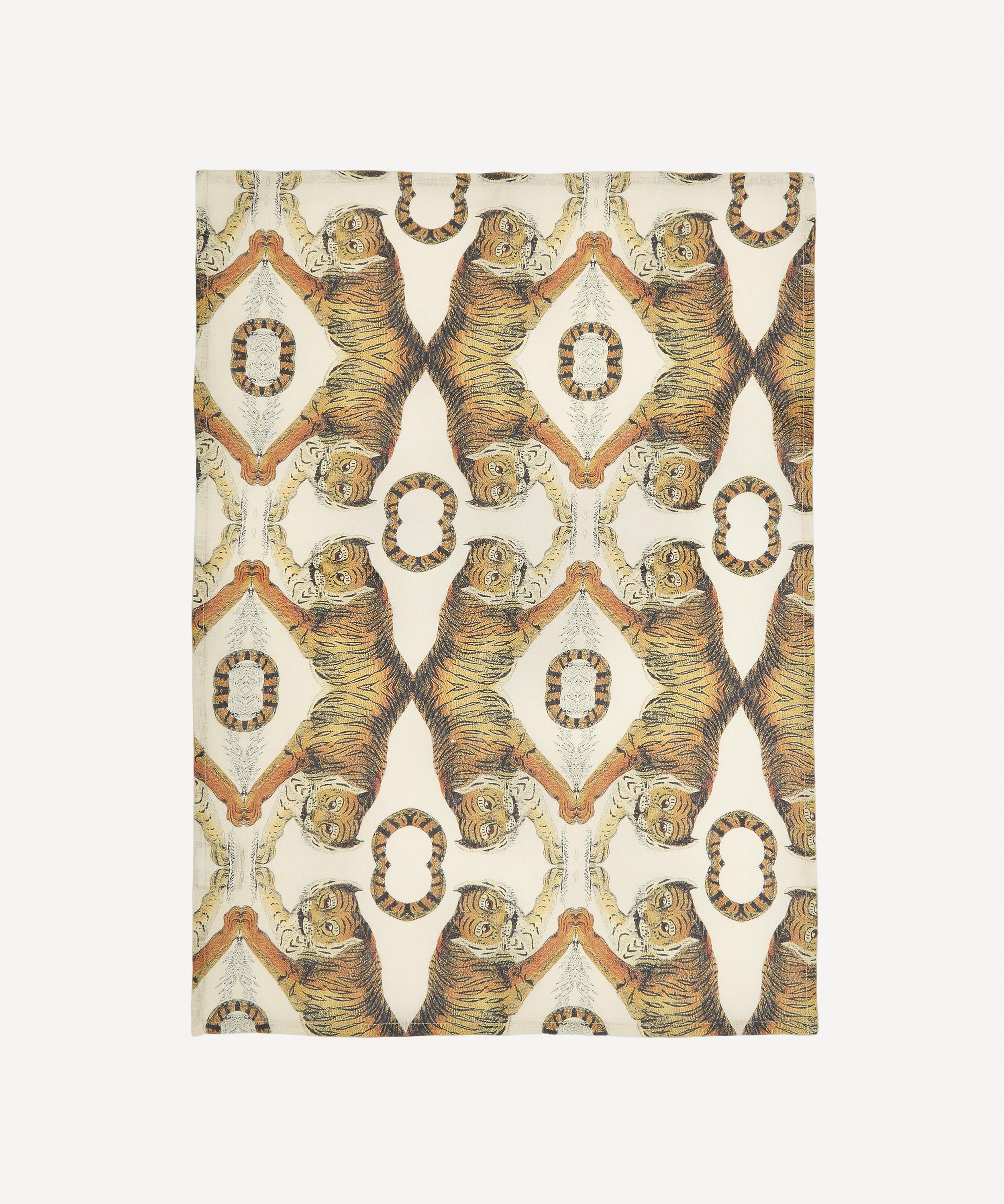 Avenida Home - Wildlife Tiger 70x50cm Linen Tea Towel image number 0