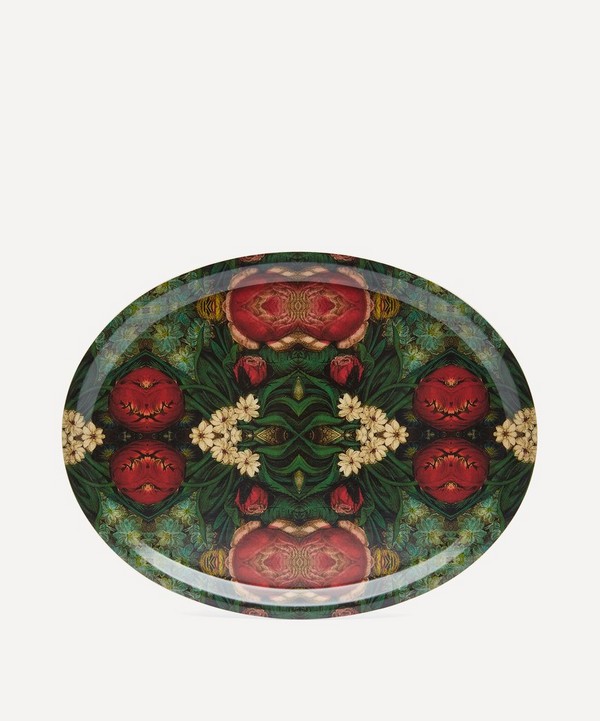 Avenida Home - Pink Bouquet Oval Tray image number null
