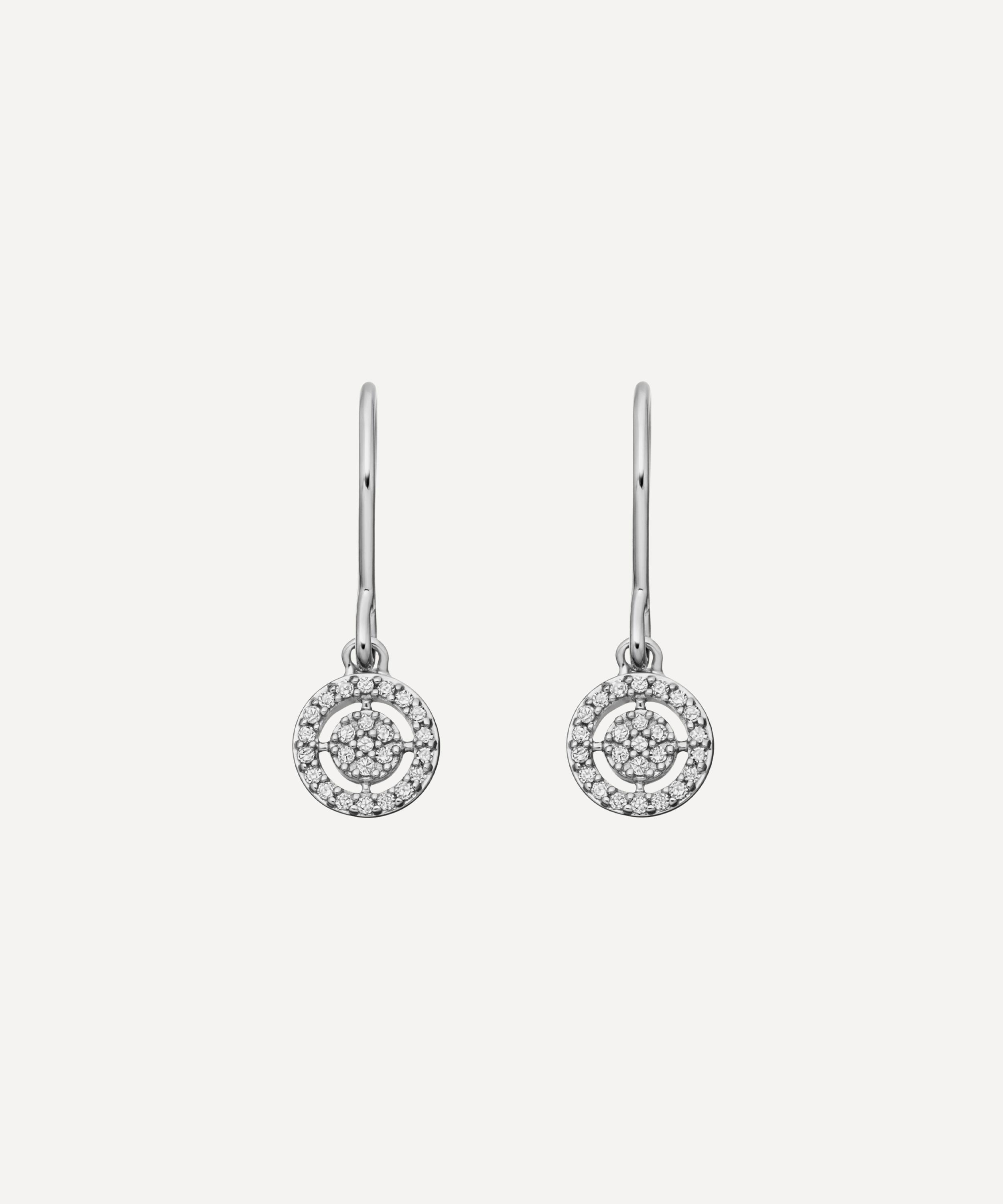 Astley Clarke - White Gold Mini Icon Aura Drop Earrings image number 0